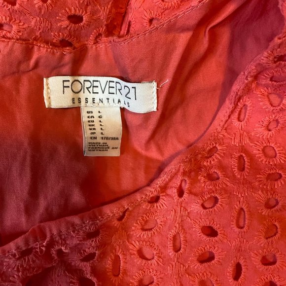 Forever 21 essentials size Large eyelet coral dress - Picture 8 of 8
